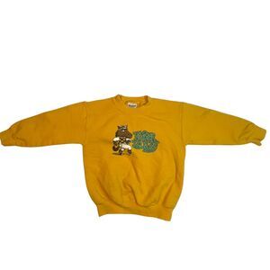 Vintage Gilden Sweater Youth Small Yellow Horse Racing Heavy Weight Sport Shirt